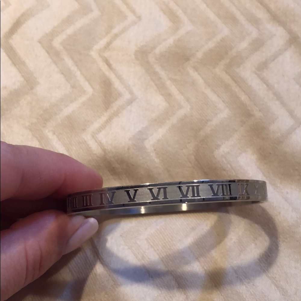 Bangle with Roman Numerals Stainless Steel